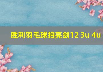 胜利羽毛球拍亮剑12 3u 4u